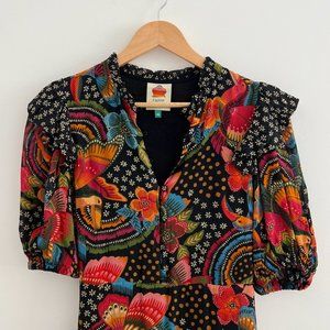 Farm Rio Multi-color short sleeve maxi dress